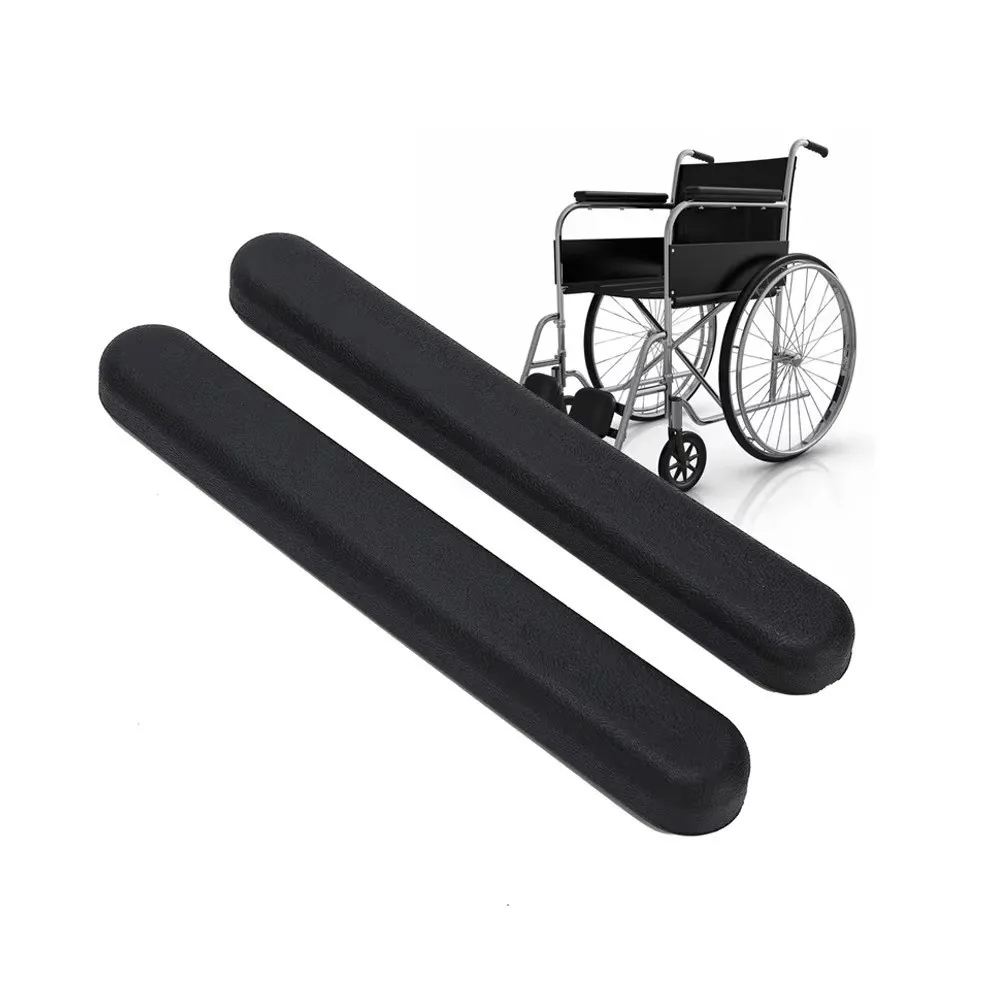 2PCS Comfortable Wheelchair Armrest Pad Sponge Leather Spare Part Arm Rest with Screw Soft Arm Pads Cover Arm Rest Support