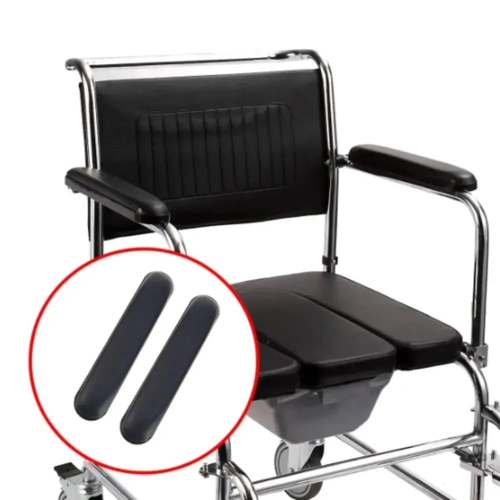 2PCS Comfortable Wheelchair Armrest Pad Sponge Leather Spare Part Arm Rest with Screw Soft Arm Pads Cover Arm Rest Support