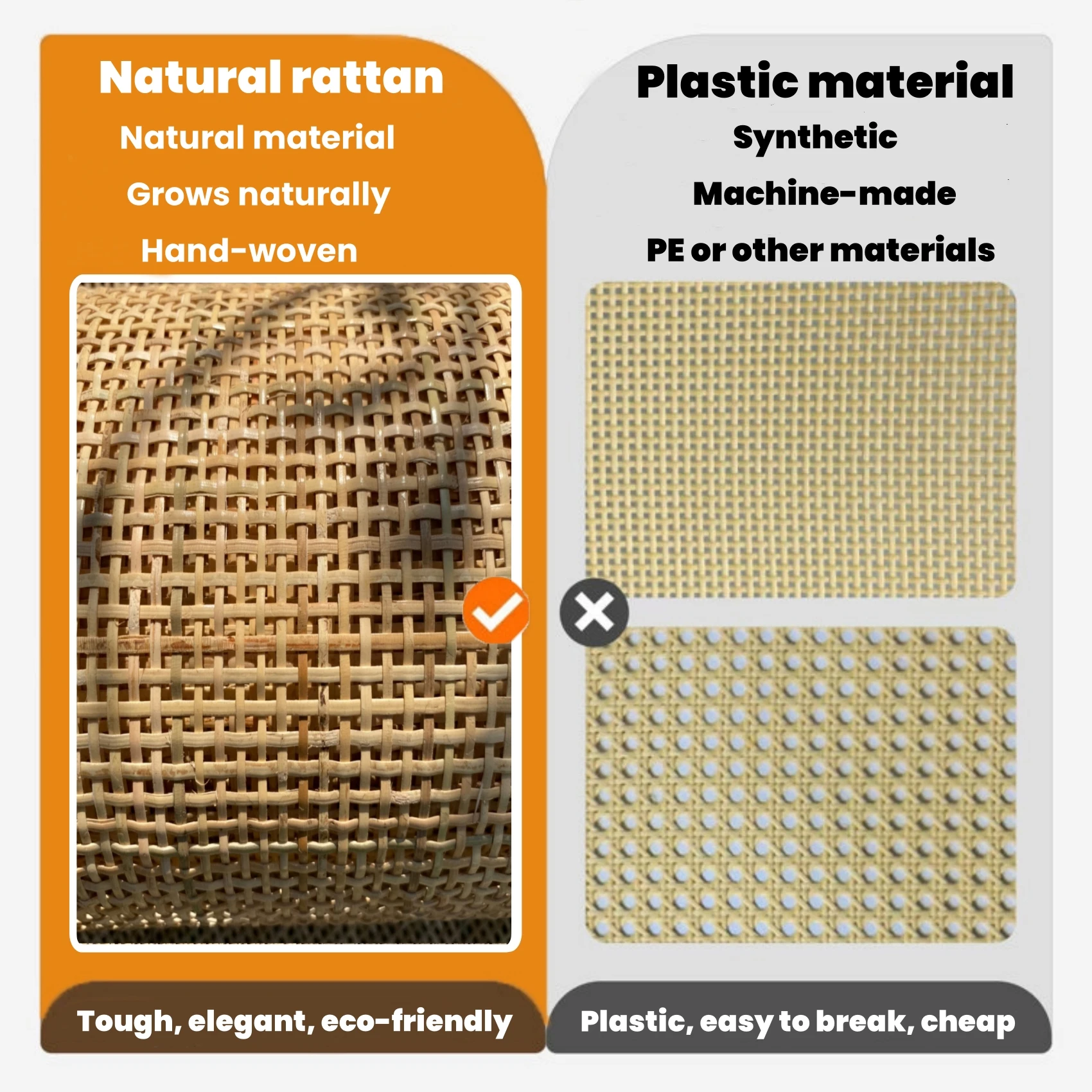 Cane Webbing 35/40/45/50/60/70/80cm Width Natural Caning Material, Ratan roll Large Size Rattan Webbing for Furniture Chairs