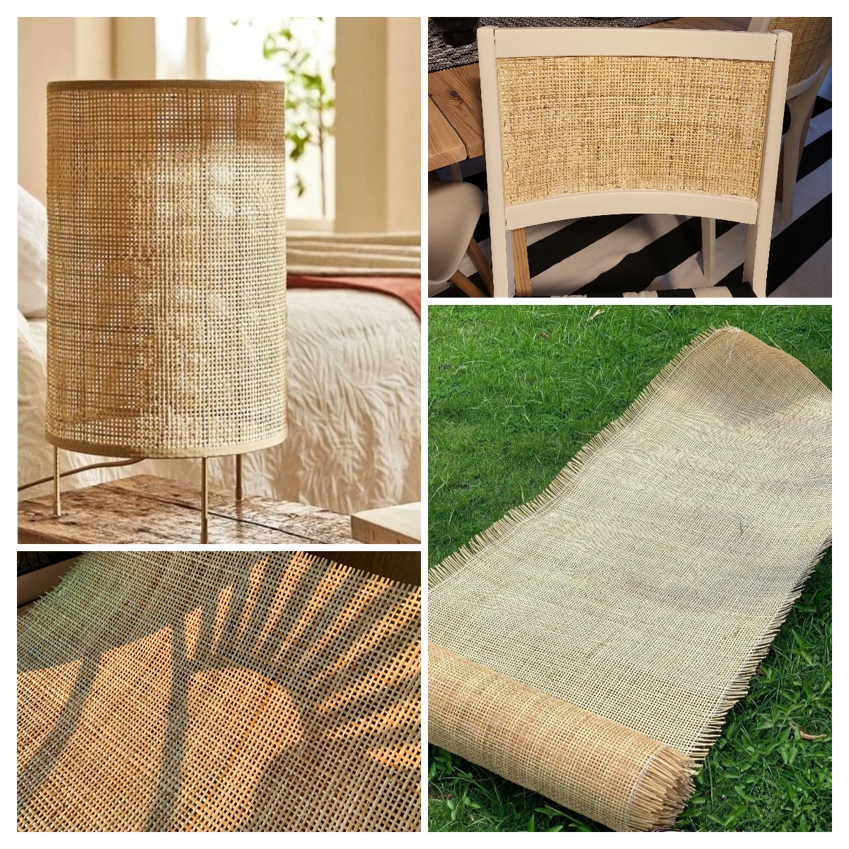 Cane Webbing 35/40/45/50/60/70/80cm Width Natural Caning Material, Ratan roll Large Size Rattan Webbing for Furniture Chairs