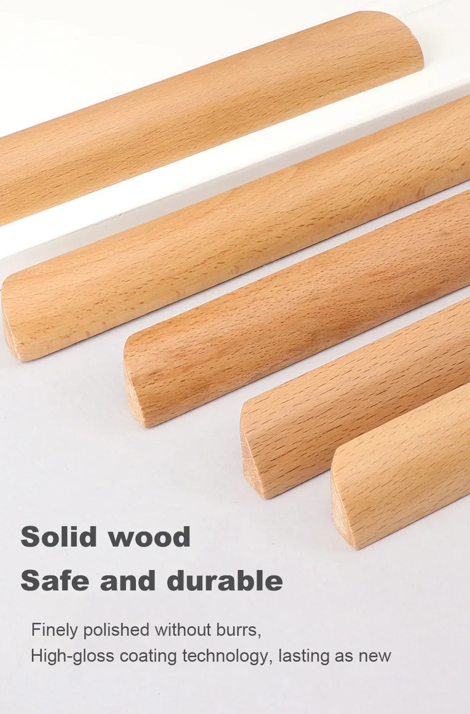 1Pc Solid Wooden Furniture Handle Drawer Pulls Cabinet Wood Handles Environmental Friendly Wardrobe Knob with Mounting Screws
