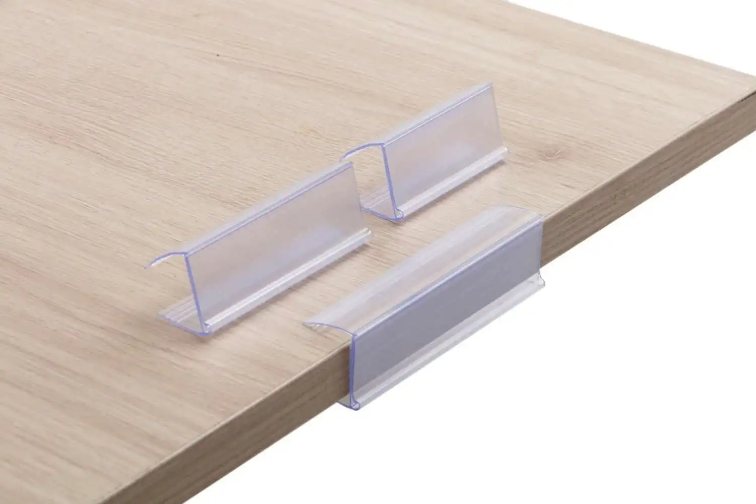 100pcs Glass Wood Shelf Edge Grip Strip Shelf Mounting Data Strip Price Talker Shelf Top Label Holder Sign Display Clip
