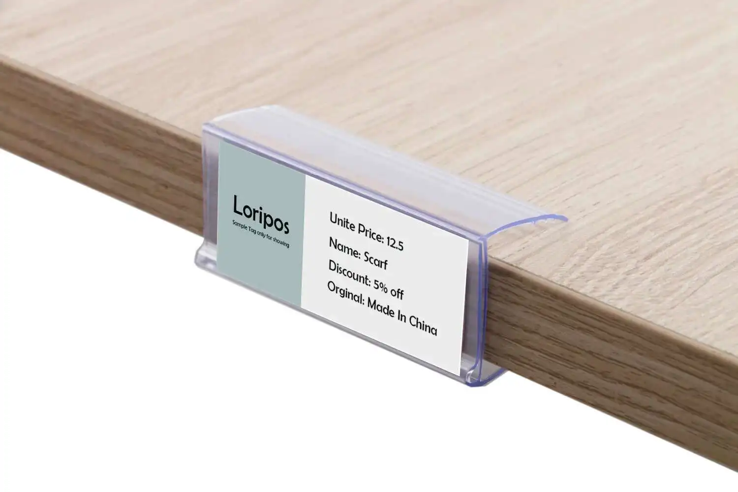 100pcs Glass Wood Shelf Edge Grip Strip Shelf Mounting Data Strip Price Talker Shelf Top Label Holder Sign Display Clip