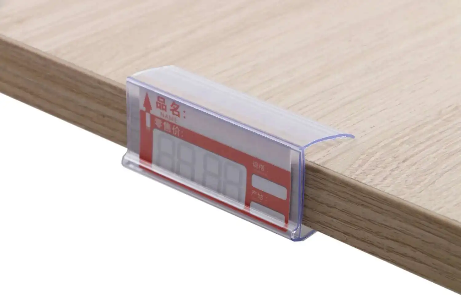 100pcs Glass Wood Shelf Edge Grip Strip Shelf Mounting Data Strip Price Talker Shelf Top Label Holder Sign Display Clip
