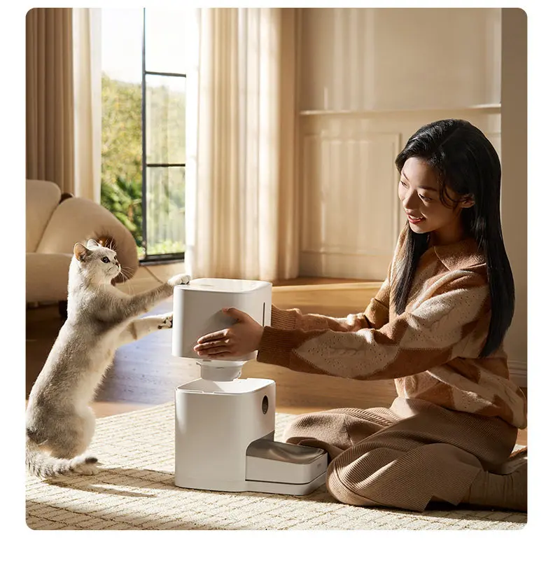 Smart pet feeder large capacity automatic timing quantitative food dispenser for cat dog kibble and snacks