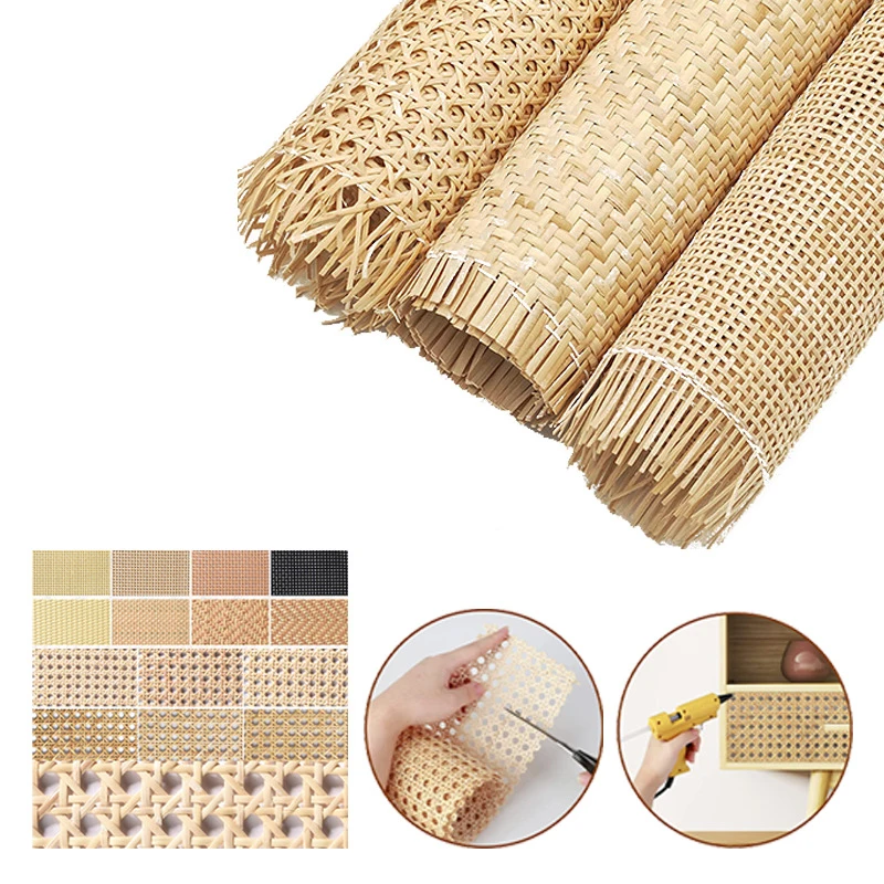 Natural Rattan Cane Webbing Roll 40/45/50/55cm Width Large Size Rattan Roll, Caning Material Rattan Fabric for Caning Projects