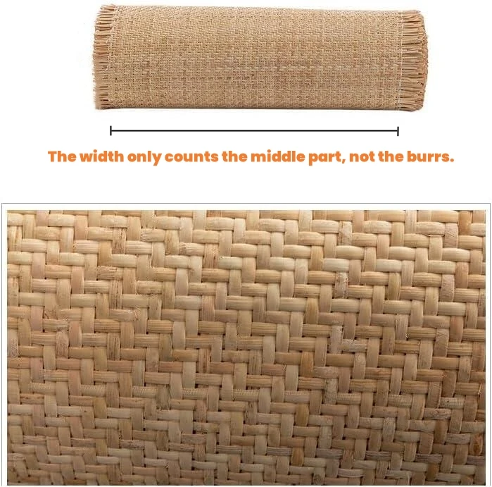 35/40/45/50/60/70/80cm Width Rattan Cane Webbing Roll Natural, Caning Material, Rattan fabric for Caning Project Chair Cabinet