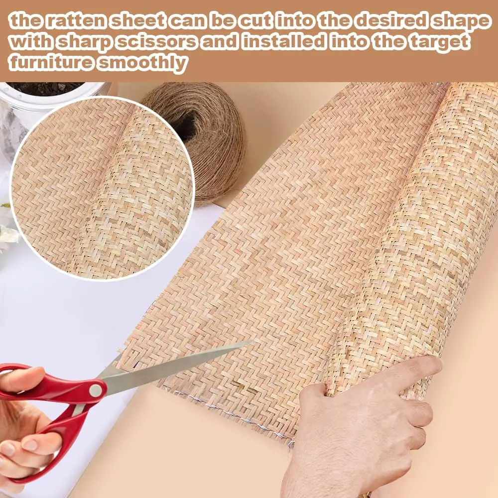 35/40/45/50/60/70/80cm Width Rattan Cane Webbing Roll Natural, Caning Material, Rattan fabric for Caning Project Chair Cabinet
