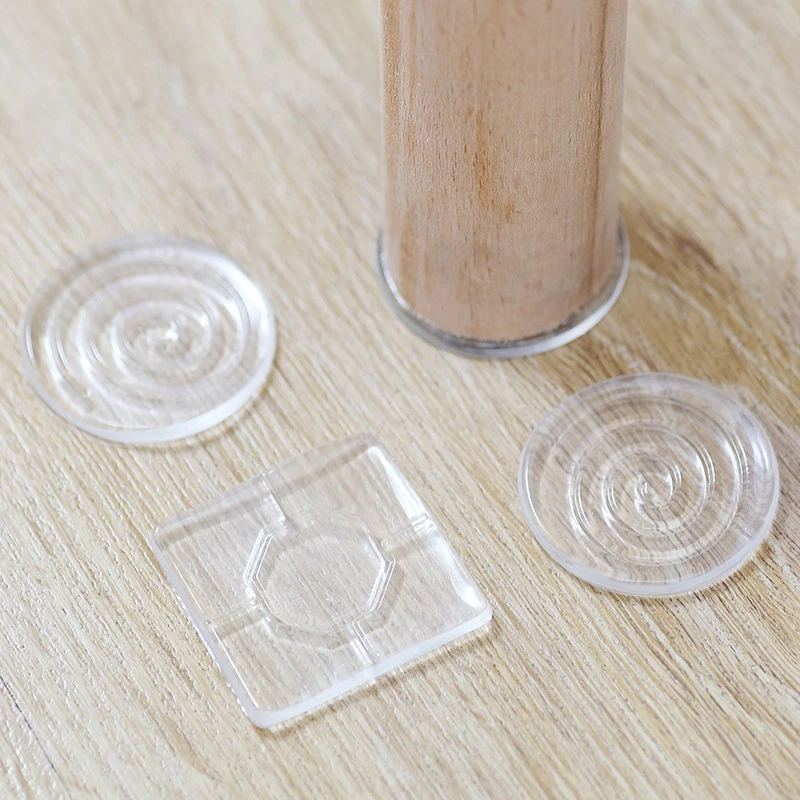 4PCS/set Transparent Silicone Furniture Foot Mat Table Sofa Foot PU Adhesive Patch Anti-collision Bed Leg Mute Non-slip Mat