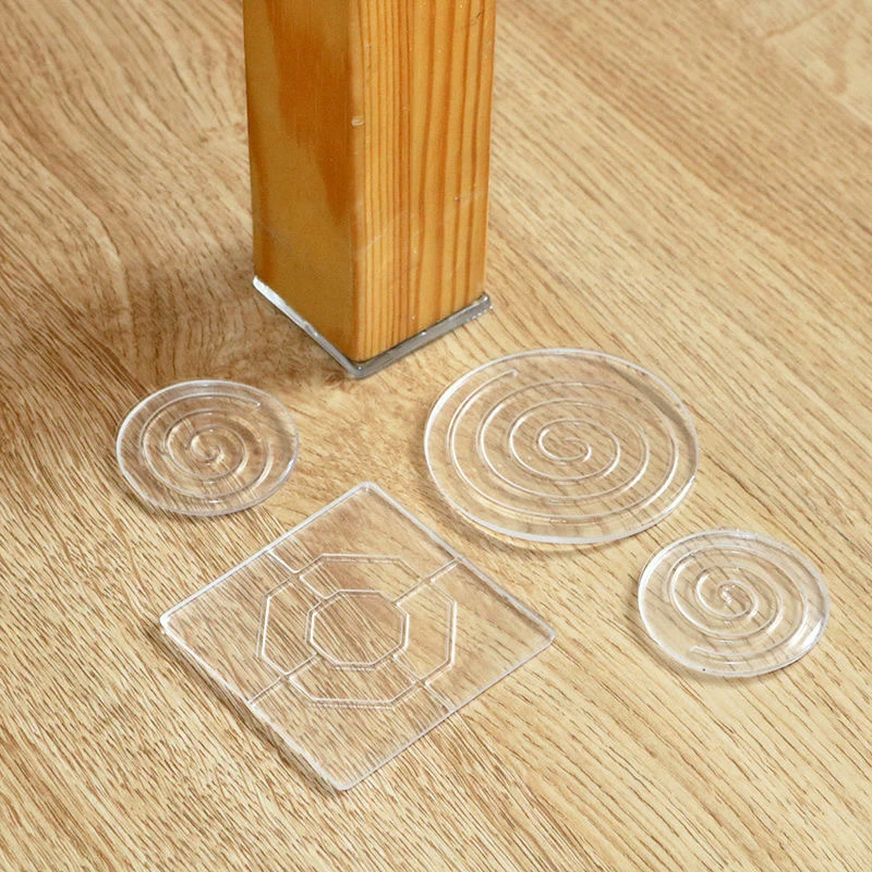 4PCS/set Transparent Silicone Furniture Foot Mat Table Sofa Foot PU Adhesive Patch Anti-collision Bed Leg Mute Non-slip Mat