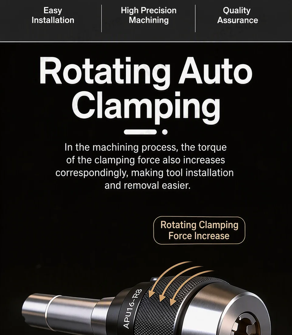 MT2-APU13 16 M10 Integrated Keyless Drill Chuck Straight Shank Self-Tightening for Milling Drilling Machine
