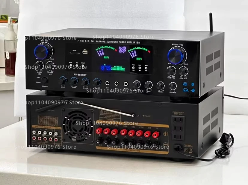7.1 Channel High Power Bluetooth Home Theater Amplifier for KTV Surround Sound 2000W