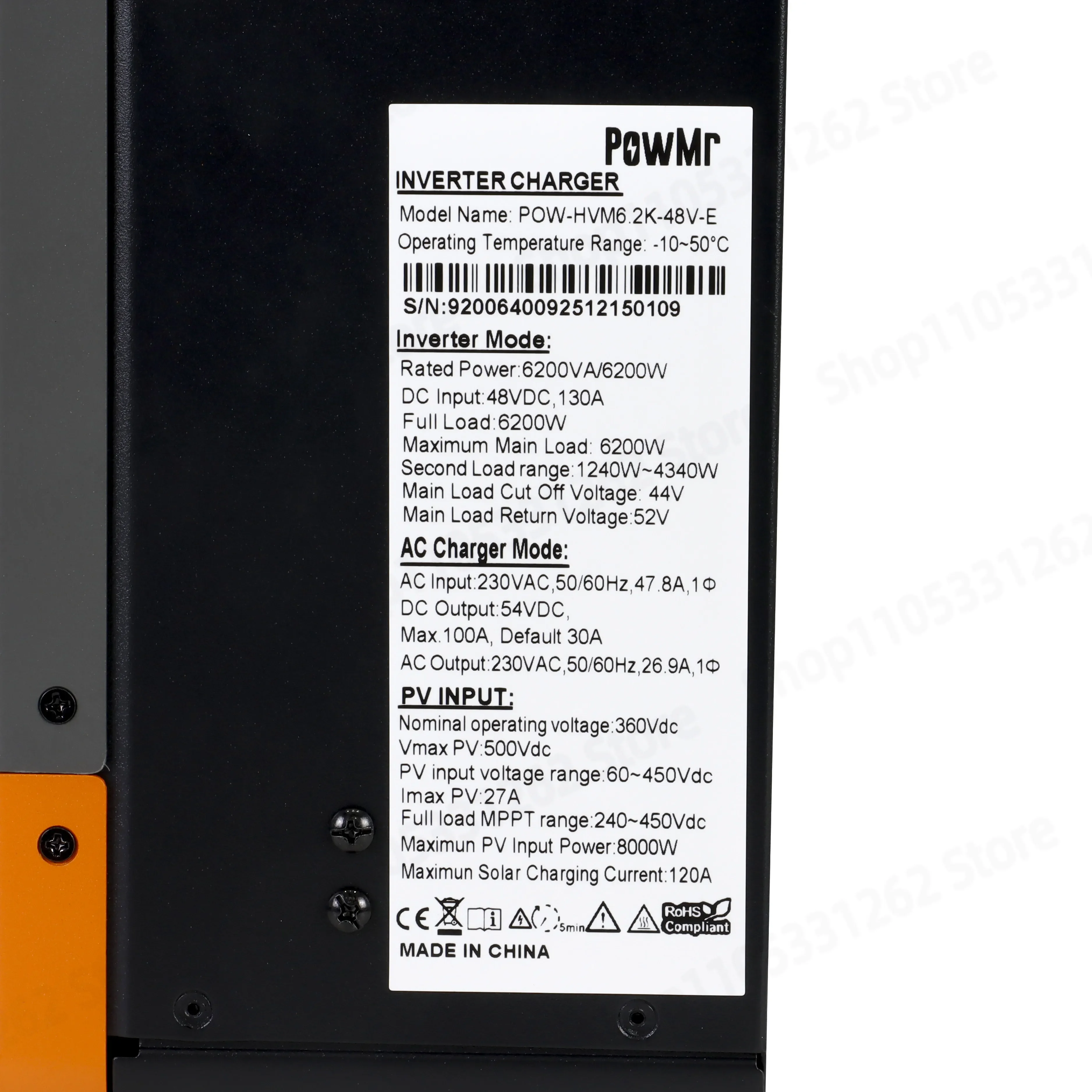 4.2KW 6.2KW 230V Solar Hybrid Inverter Grid Tie Off Grid All in One Battery Optional AC Backup