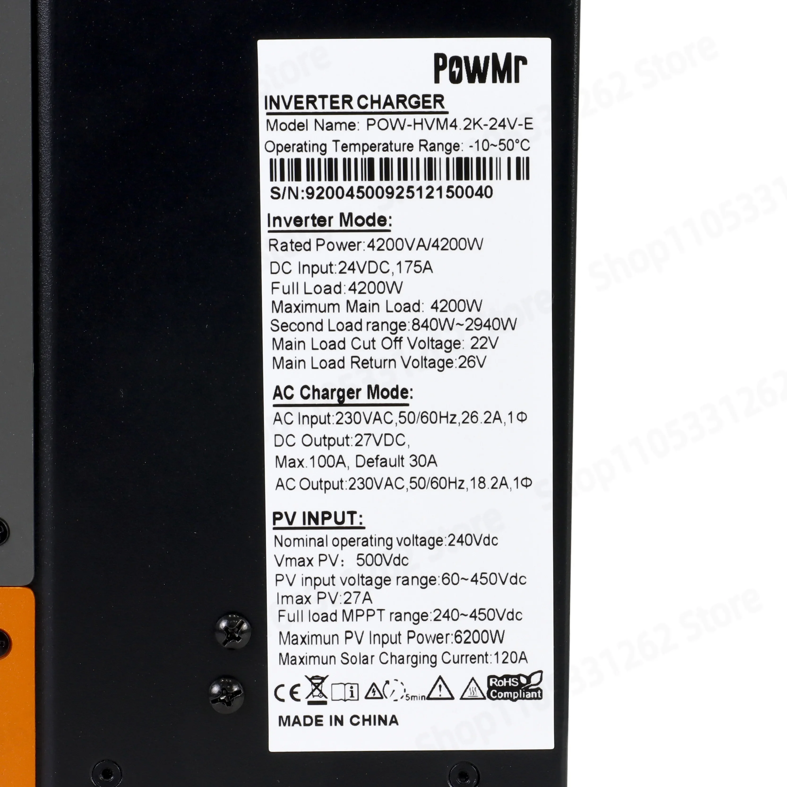 4.2KW 6.2KW 230V Solar Hybrid Inverter Grid Tie Off Grid All in One Battery Optional AC Backup