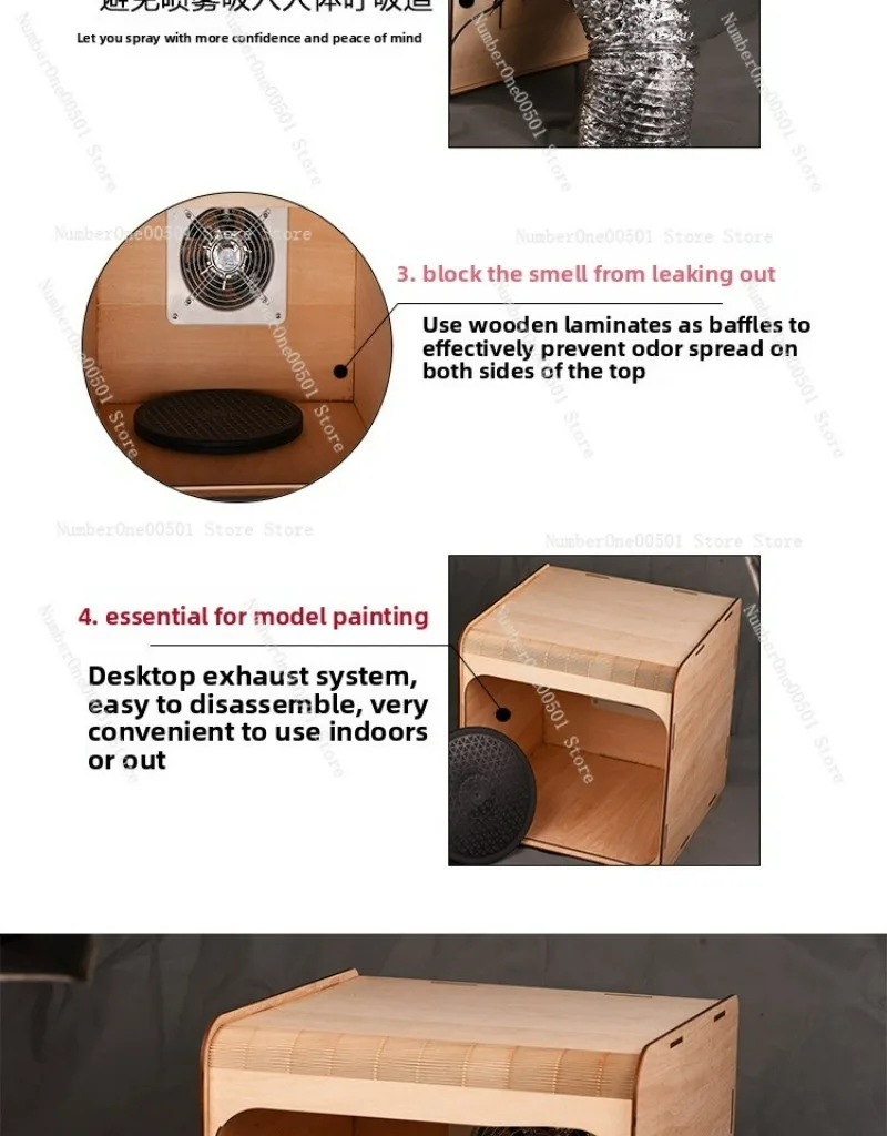 For Painting Miniature DIY Model Spray Booth Portable Paint Fume Extractor Hobby Ventilation System Small Exhaust Fan -LBW001