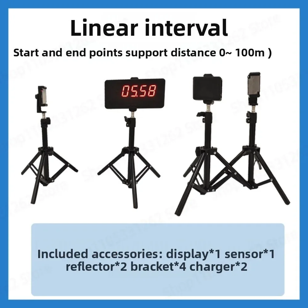Wireless Laser Timing Gate System Precision Infrared Timer with LED Display for Speed Skating Slalom Running Sprint Training