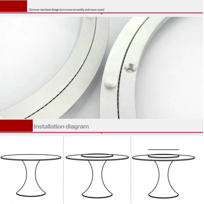 CLASSIC 18 inch 445mm Furniture Hardware Accessories Lazy Susan Aluminum Swivel Plate