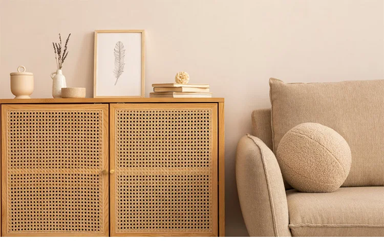 40/45/50/55cmWidth Rattan Roll, Natural Caning Material, Rattan Cane Webbing Roll Fabric Rattan Material for Furniture Gift Core
