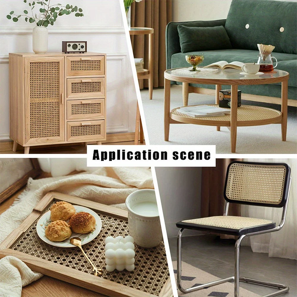 35/40/45/50/55cm Width Real Rattan Roll Original Color Hand Woven Repair Furniture Materials DIY Make Chairs Tables Cabinet Door
