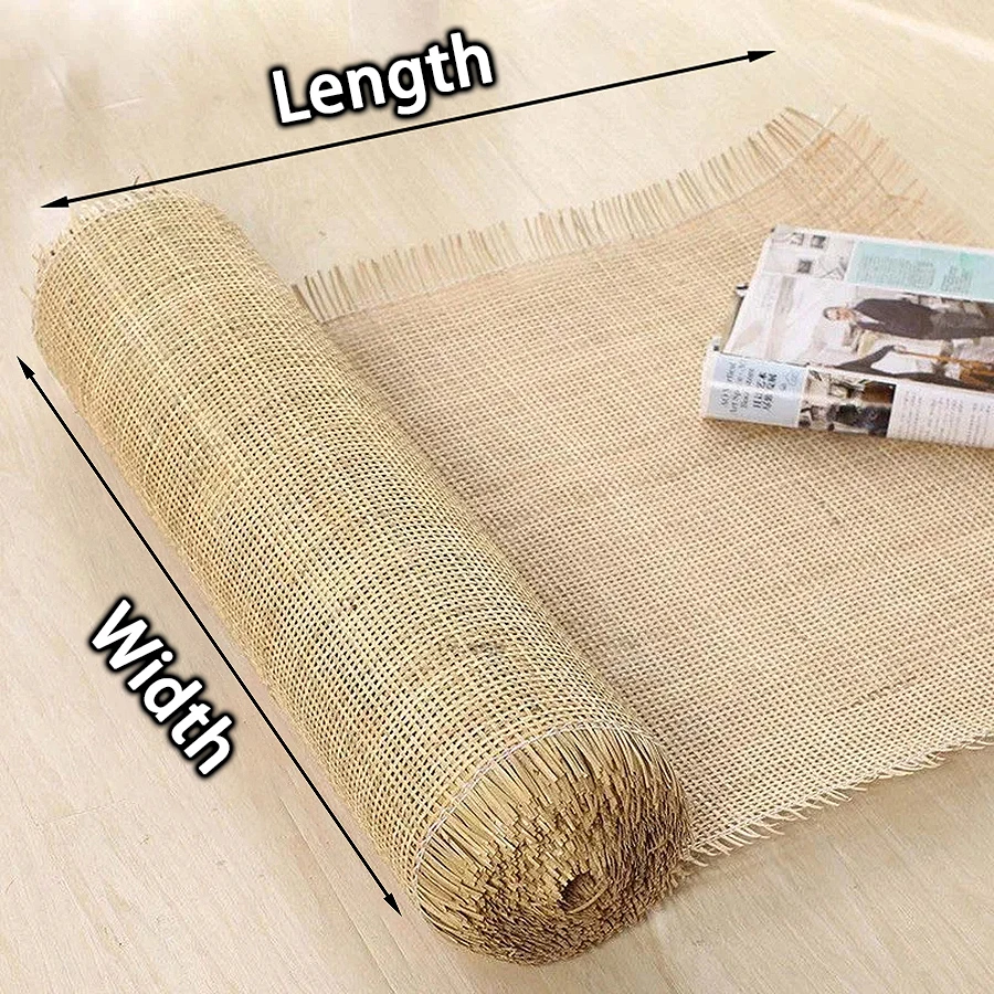 35/40/45/50/55cm Width Real Rattan Roll Original Color Hand Woven Repair Furniture Materials DIY Make Chairs Tables Cabinet Door