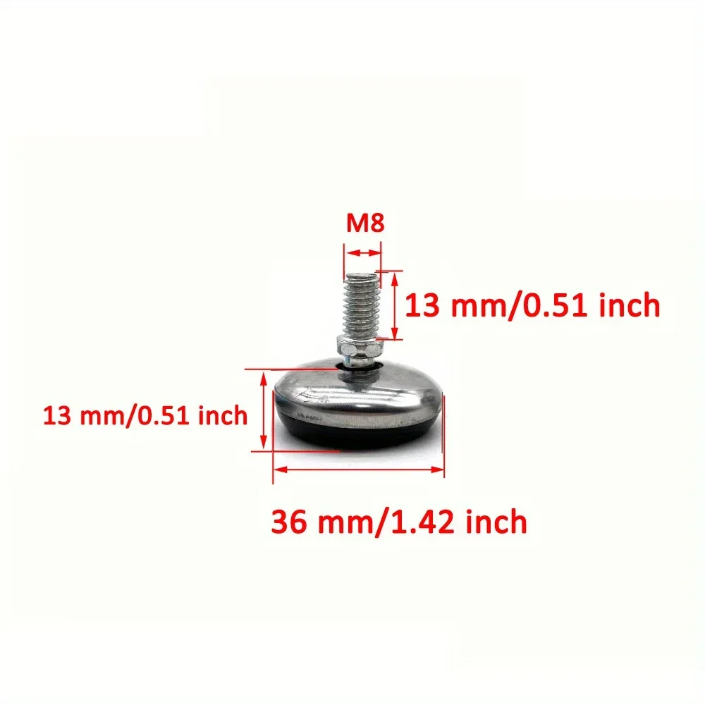 10 PCS Hot Selling Stainless steel Furniture sofa Leg Adjustable Furniture Feet,Suitable For Table Chair Cabinet Stool Legs Pad