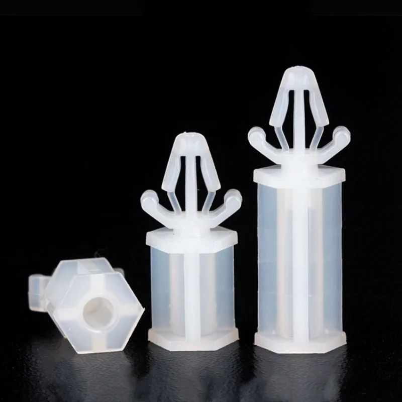 LCS-5~LCS-35 Nylon Opening 4mm PC Board Plastic Isolation Circuit Board Push In Buckle Support Fixing Columns