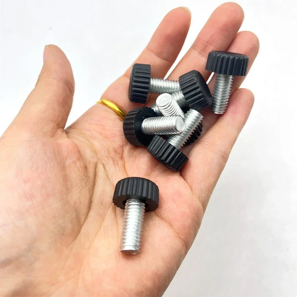 Male Thread Knurled Thumb Screw Clamping Knobs Grip Thumb Screw On Type Round Head Black Adjustable Knob Screw Plastic Shell
