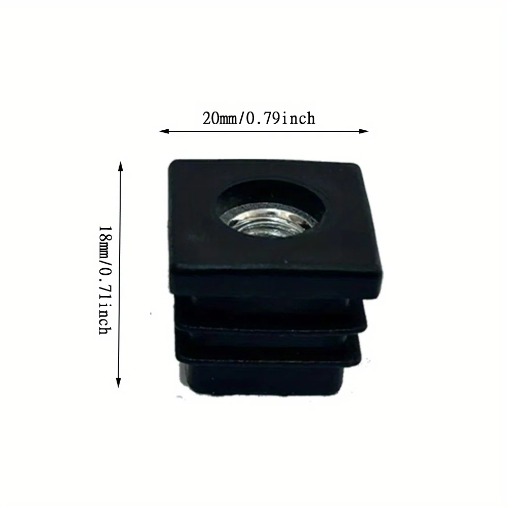 Square 20mm*20mm M8 plastic nut tube plug with tooth tube plug Furniture adjustable foot nut plug