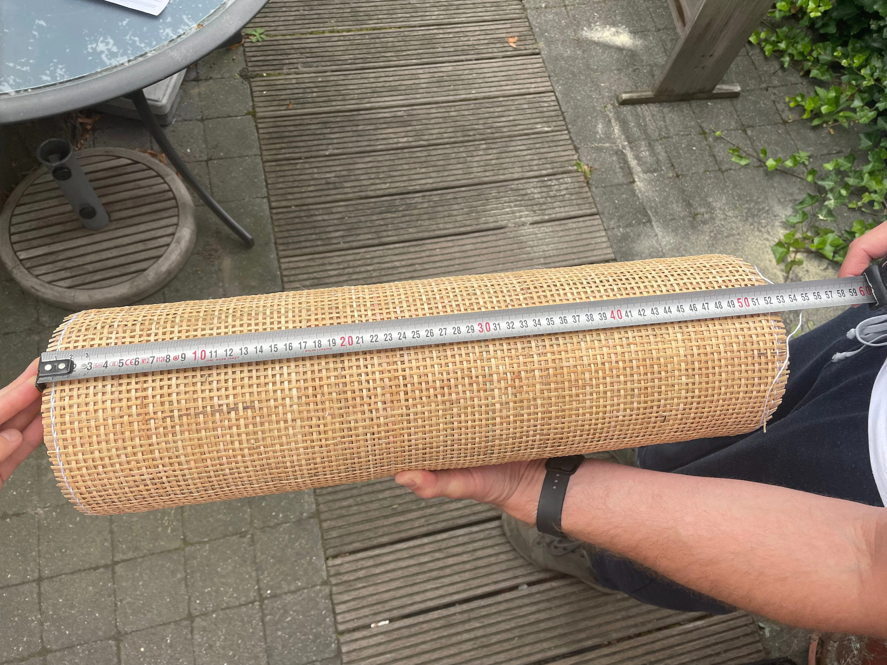 55/65/90/100cm Cane Webbing Width Natural Caning Material, Ratan roll Large Size Rattan Webbing for Headboard Cabinet Chair DIY