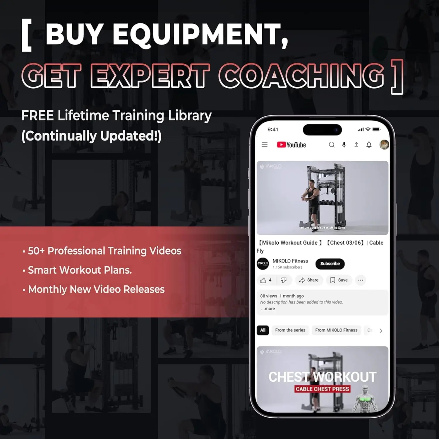 Folding Squat Rack, Wall Mounted Power Rack with Cable Crossover Machine & LAT Pull Down, Functional Trainer with 5, Customized