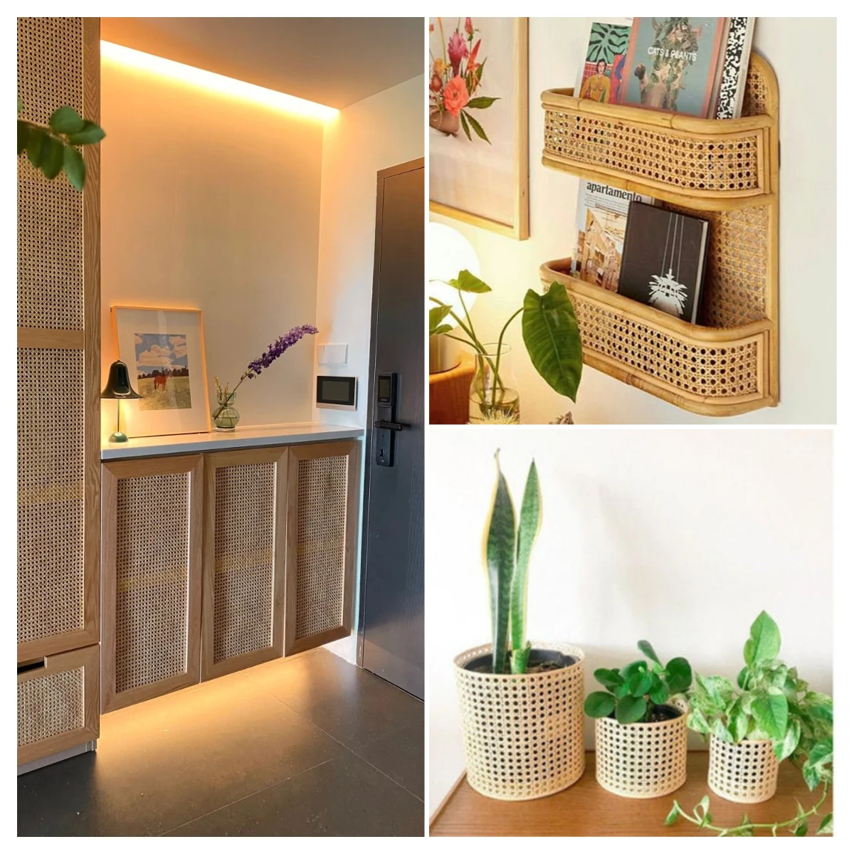 Cane Webbing 35/40/45/50/60/70/80cm Width, Natural Rattan Roll Large Size Caning Material, Rattan Cane for Cabinet Headboard