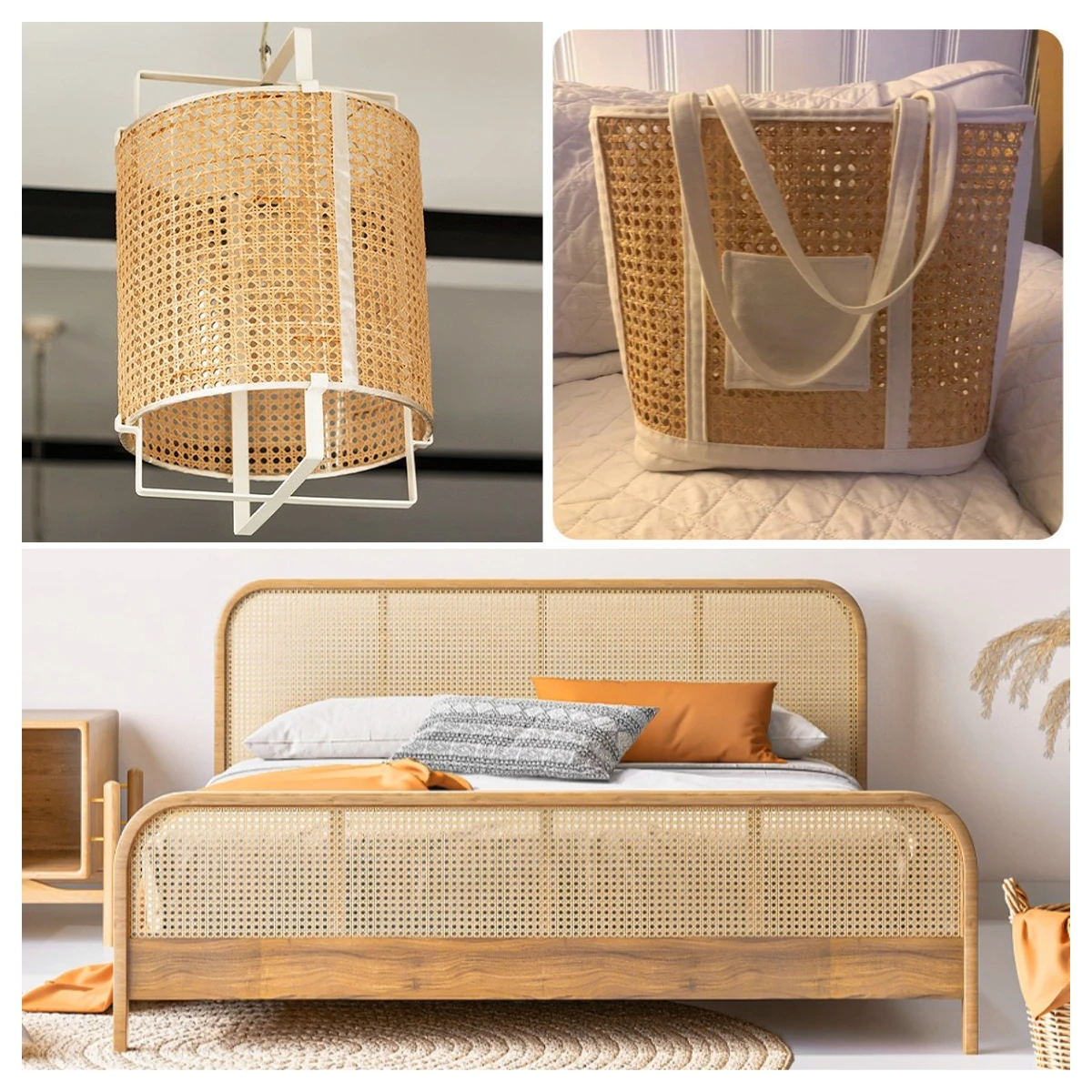 Cane Webbing 35/40/45/50/60/70/80cm Width, Natural Rattan Roll Large Size Caning Material, Rattan Cane for Cabinet Headboard