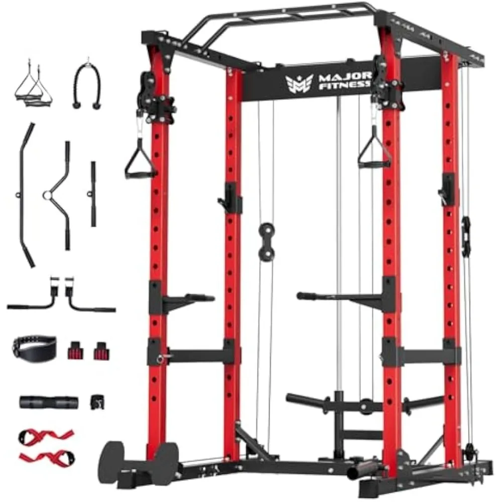 Drone1 Power Cage, All-in-One Home Gym with Cable Crossover, LAT Pulldown, Squat Rack & Landmine Attachment, Heavy-Duty
