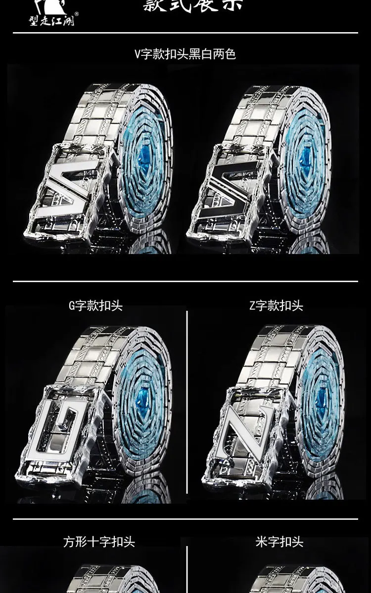 Detachable Men Belt All-Metal Stainless Steel Belts Punk Style Luxury Buckle Strap Male Waistband Permanent Use