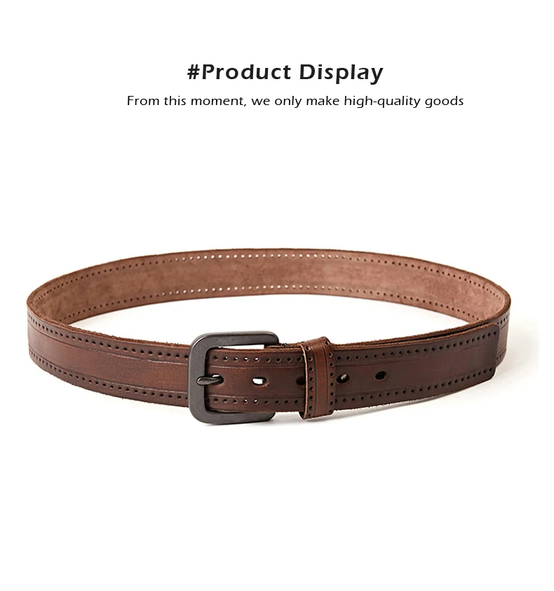 MEDYLA Natural Leather Belt Men's Hard Metal Matte Buckle Men's Original Leather Belt 105-150cm Jeans Belt Screw Accessories