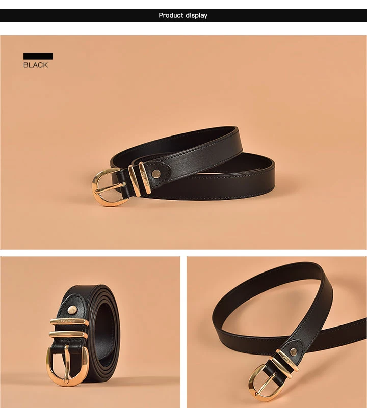 BeauToday Belt Women Cow Leather Horseshoe Buckle Sewing Retro Designer Ladies Jeans Dress Waistband Handmade 91005