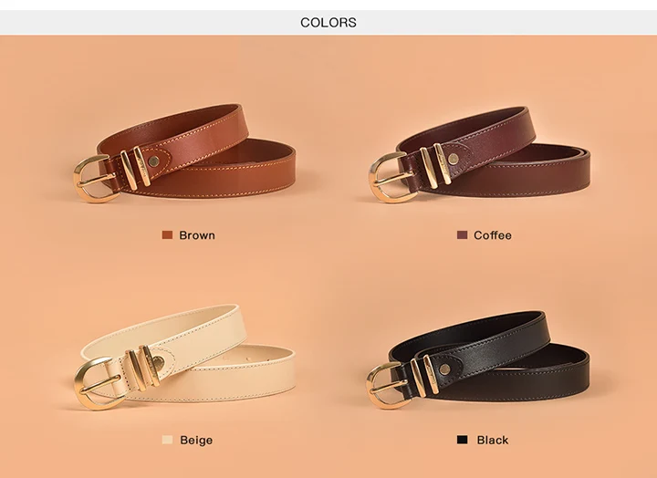 BeauToday Belt Women Cow Leather Horseshoe Buckle Sewing Retro Designer Ladies Jeans Dress Waistband Handmade 91005