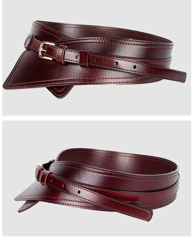 Real Leather Wide Waistband Fashion Versatile Decoration Waist Accessories Women's Waist Seal Dress Coat Pure Cowhide Belts