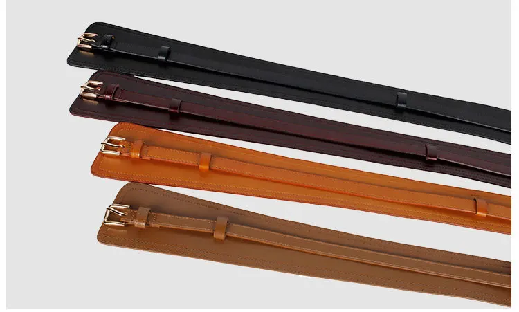 Real Leather Wide Waistband Fashion Versatile Decoration Waist Accessories Women's Waist Seal Dress Coat Pure Cowhide Belts