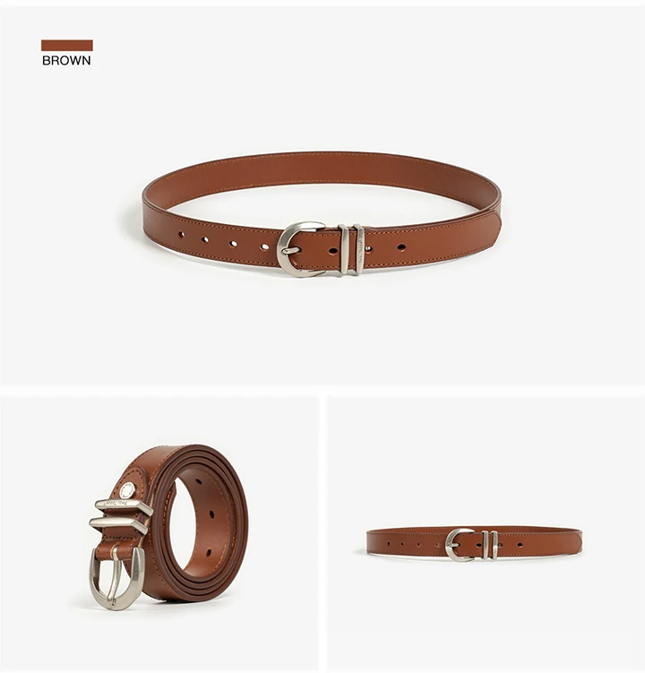 BEAUTODAY Luxury Retro Belt Women Genuine Leather Silver Buckle Ladies Cowhide Waistband 2024 Fashion Accessory Handmade 91100