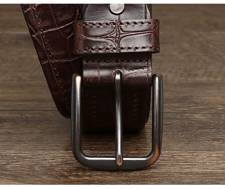 New Style Fashion Luxury Cowhide Design Men Belt Genuine Leather Individuality Pin Buckle Jeans Belts For Men's