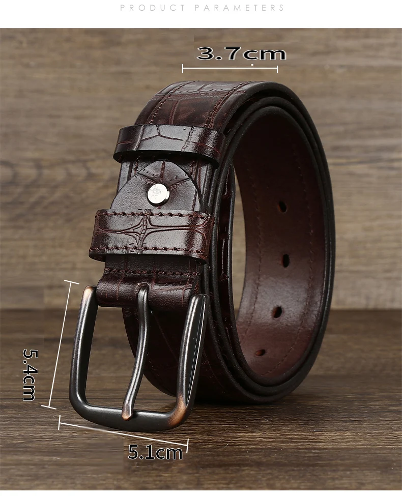 New Style Fashion Luxury Cowhide Design Men Belt Genuine Leather Individuality Pin Buckle Jeans Belts For Men's