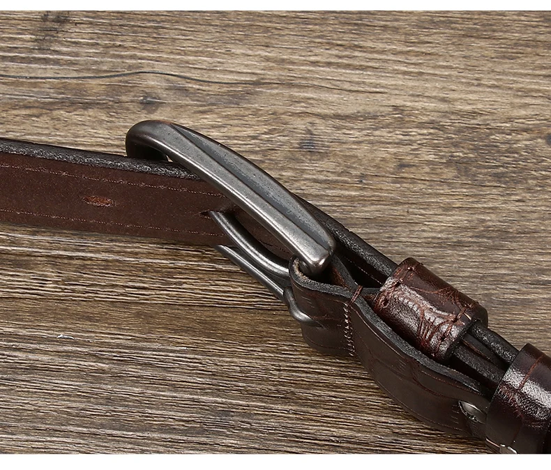 New Style Fashion Luxury Cowhide Design Men Belt Genuine Leather Individuality Pin Buckle Jeans Belts For Men's