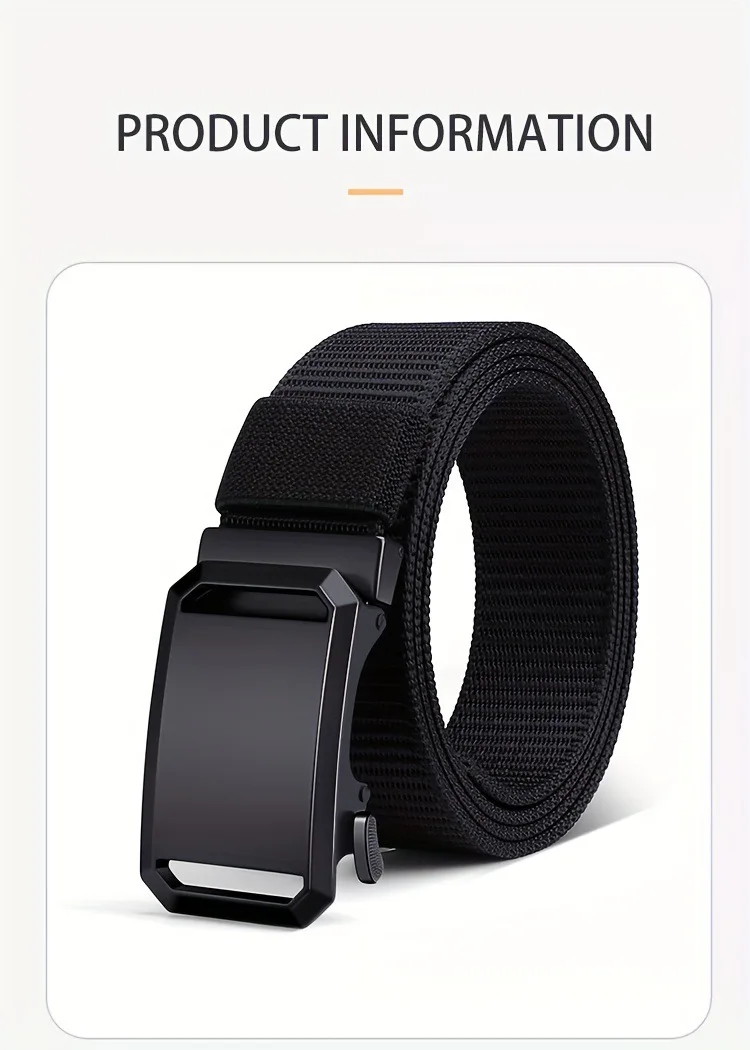 Men's Belt Tactical Canvas Automatic Metal Buckle Belt Durable Casual Outdoor Hunting Waist Adventure Training Jeans Pants Belt