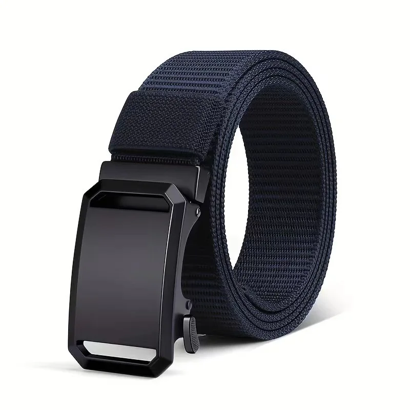 Men's Belt Tactical Canvas Automatic Metal Buckle Belt Durable Casual Outdoor Hunting Waist Adventure Training Jeans Pants Belt