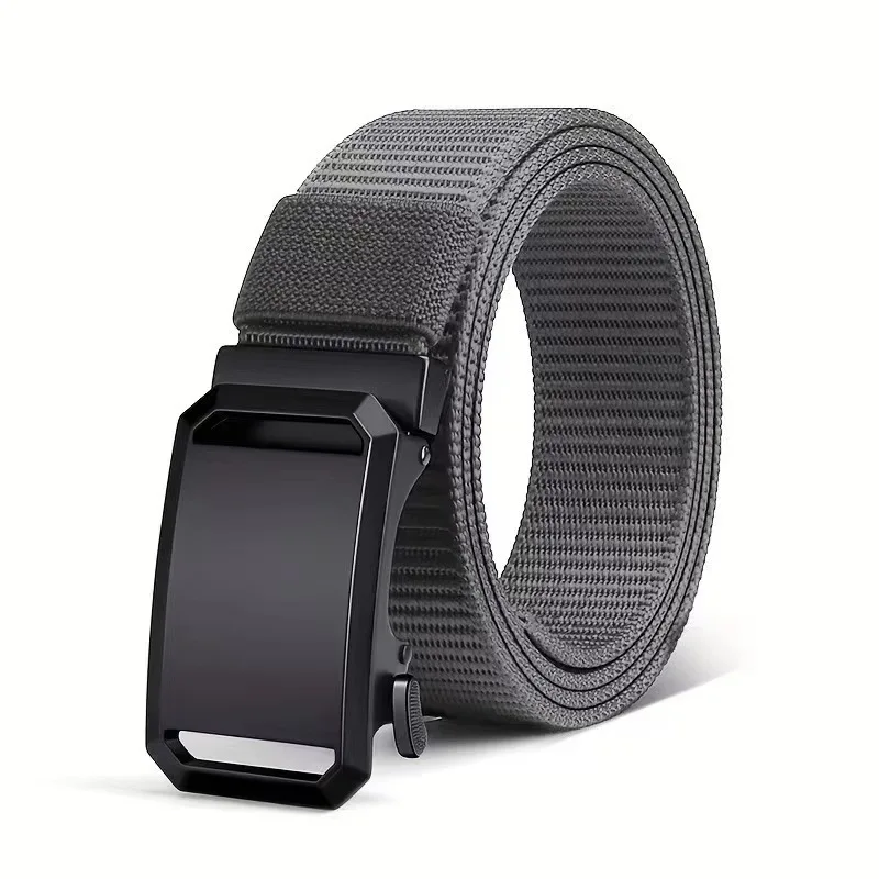 Men's Belt Tactical Canvas Automatic Metal Buckle Belt Durable Casual Outdoor Hunting Waist Adventure Training Jeans Pants Belt