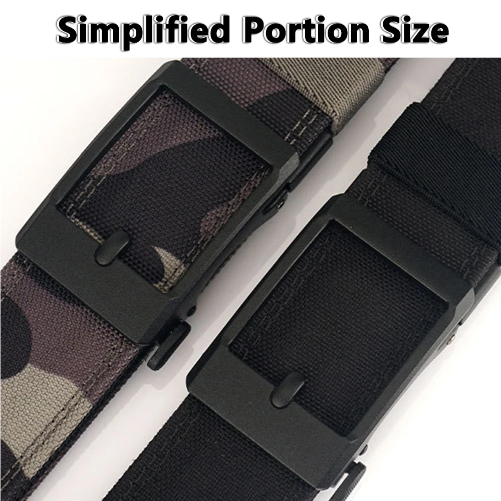 TUSHI Hard Thickened gun hanging double-layer nylon cloth tactical belt for Men versatile outdoor automatic buckle men's belt