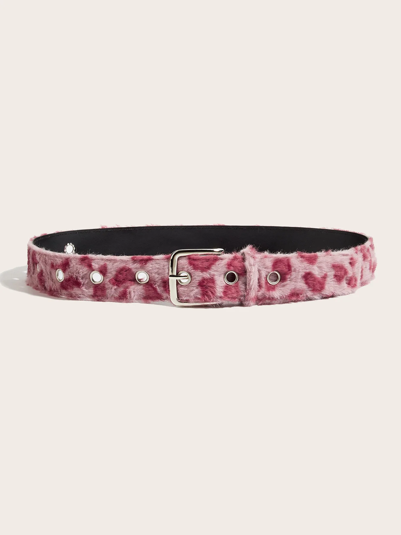 Retro Leopard Print Faux Fur Belt Y2k Pink Fur Belts Punk Sexy Women's Waistband Winter Fluffy Waist Belt Accessories