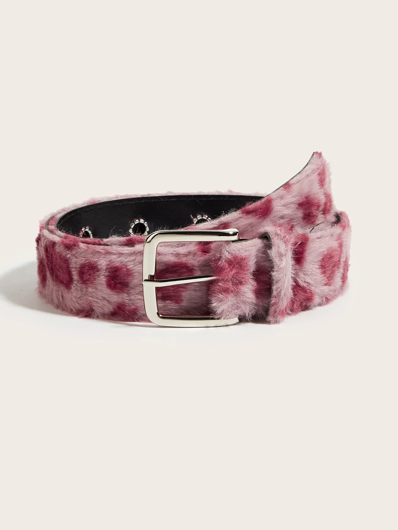 Retro Leopard Print Faux Fur Belt Y2k Pink Fur Belts Punk Sexy Women's Waistband Winter Fluffy Waist Belt Accessories