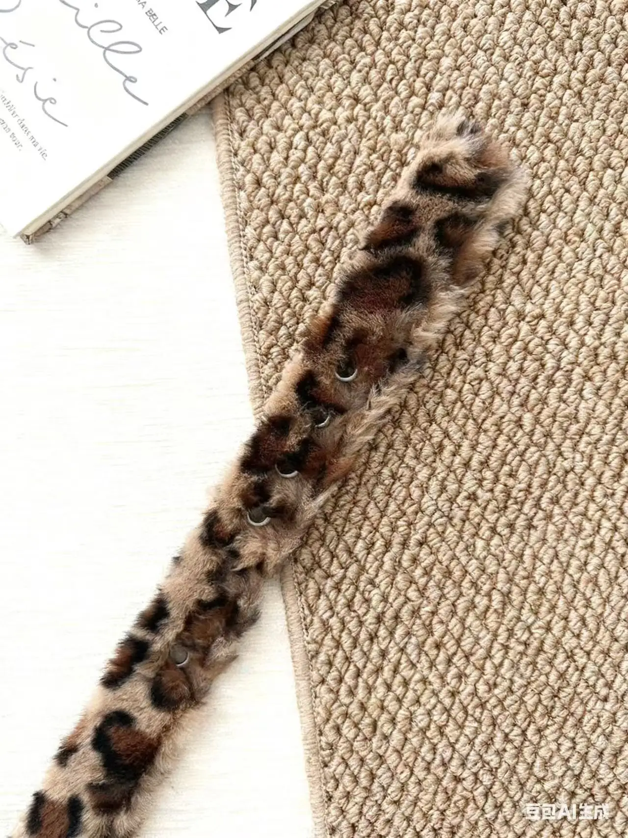 Retro Leopard Print Faux Fur Belt Y2k Pink Fur Belts Punk Sexy Women's Waistband Winter Fluffy Waist Belt Accessories